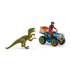Schleich Speelset Vlucht van Velociraptor op Quad 41466