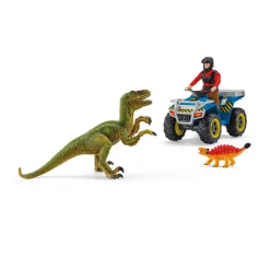 Schleich Speelset Vlucht van Velociraptor op Quad 41466