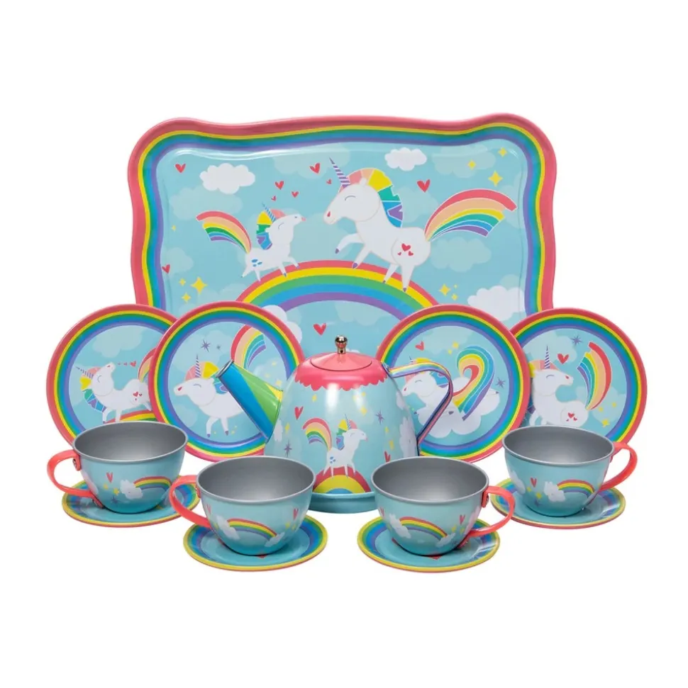 Schylling Unicorn Tin Thee Set