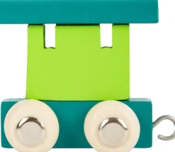 Small Foot Lettertrein Blauw en Groen Hout