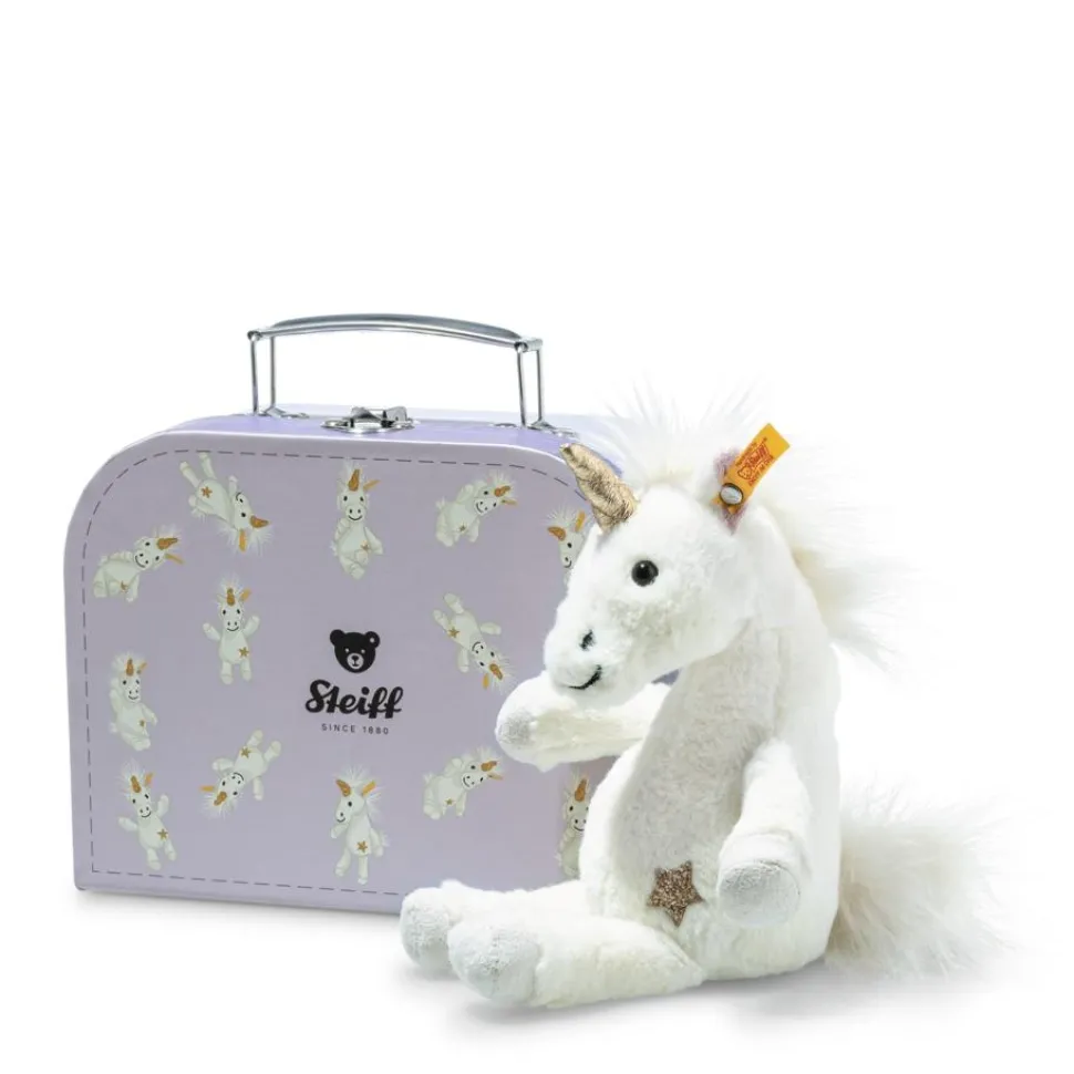 Steiff Knuffel Eenhoorn Unica in Koffertje Wit 20 cm