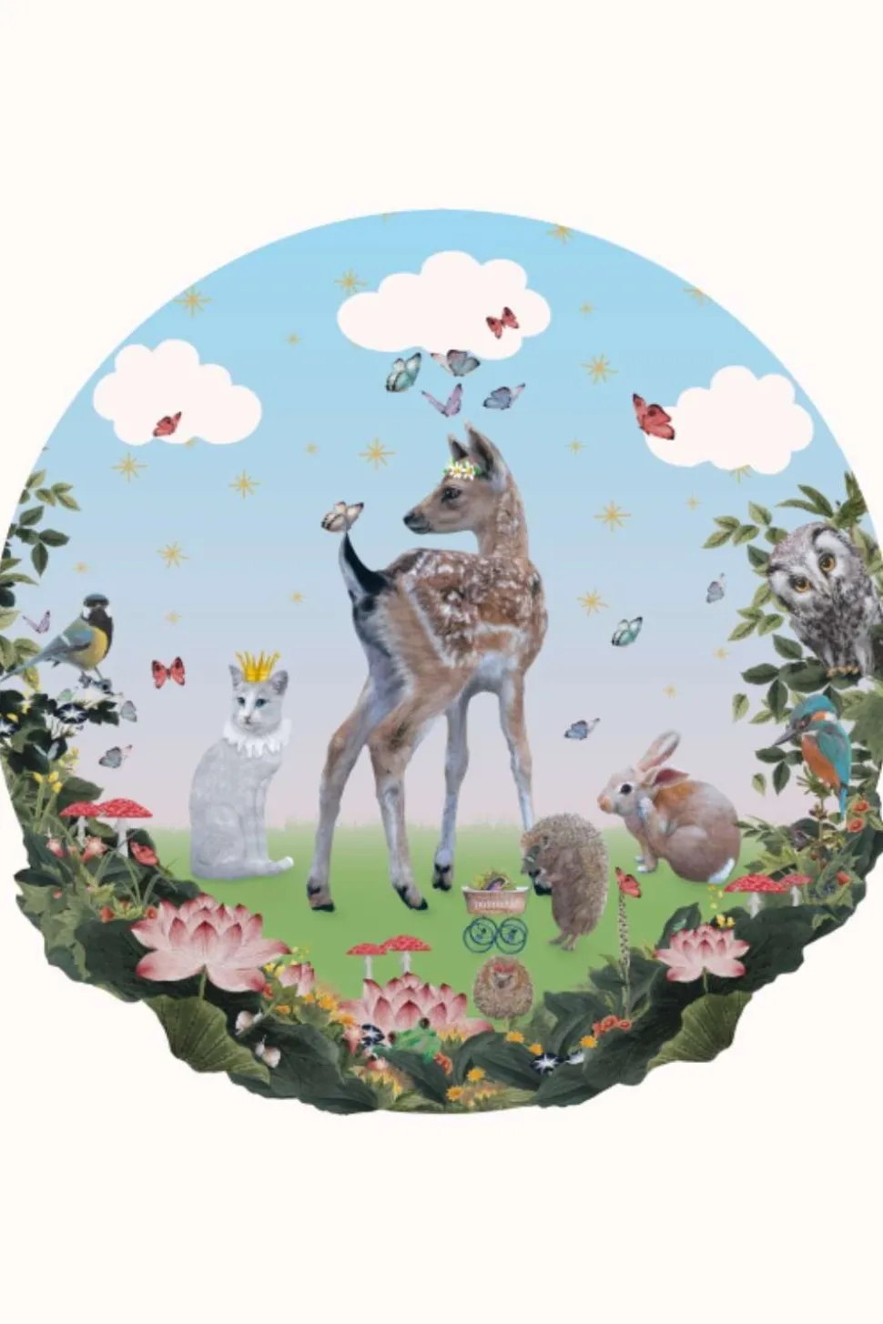 Sticky Tales Muursticker Groot Hert met Vriendjes