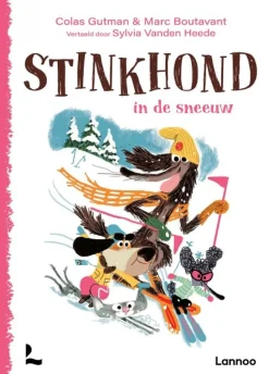 Stinkhond in de sneeuw