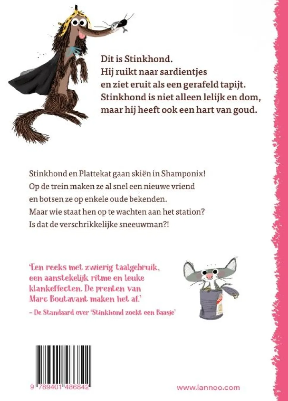 Stinkhond in de sneeuw