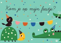 Uitnodigingskaart Kroko en Schildpad 6-delig