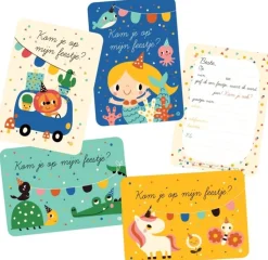 Uitnodigingskaart Kroko en Schildpad 6-delig