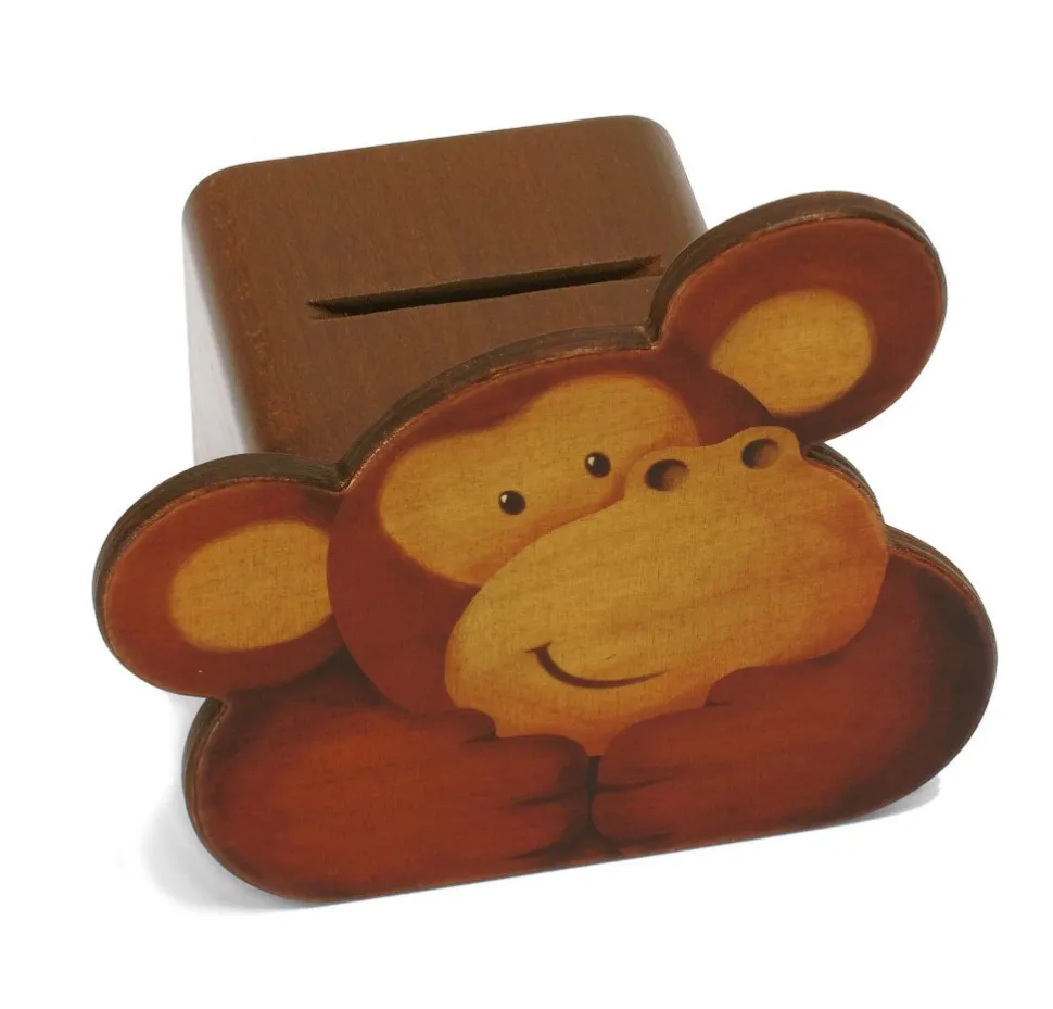 Weizenkorn Spaarpot Gezicht Aap Hout