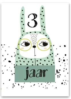 Wenskaart 3 Jaar Kat