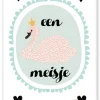 Wenskaart Een Meisje (zwaan)
