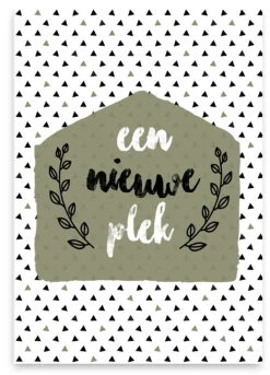 Wenskaart een nieuwe plek (groen)