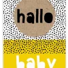 Wenskaart Hallo baby (geel)
