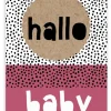 Wenskaart Hallo baby (roze)
