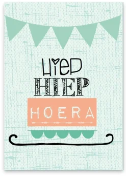 Wenskaart Hiep Hiep Hoera