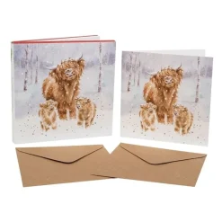 Wrendale Designs Kerstkaarten A Highland Christmas Set 8-delig