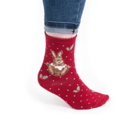 Wrendale Designs Kerstsokken Konijn Little Pudding
