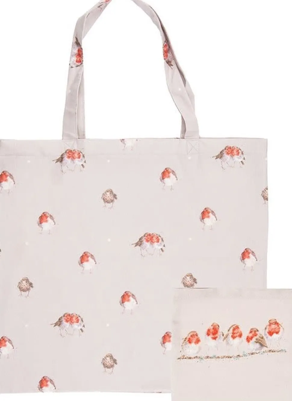 Wrendale Designs Opvouwbare Boodschappentas Roodborstje The Jolly Robin