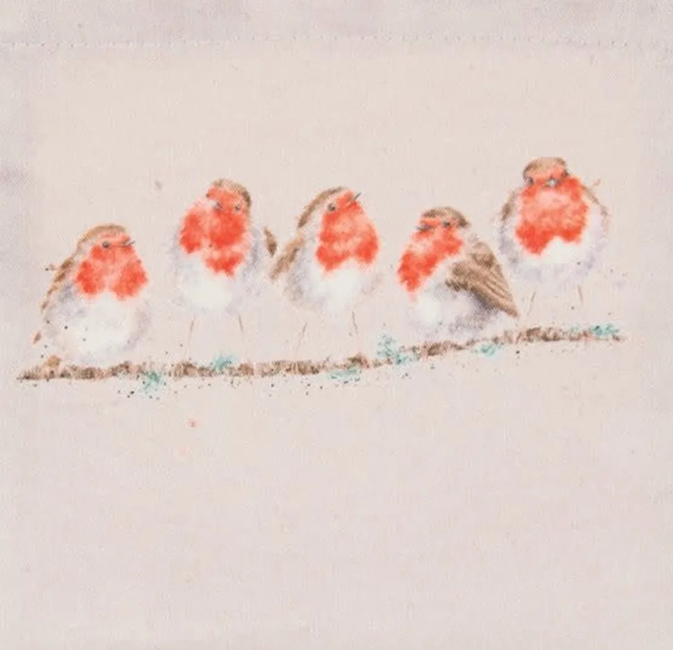 Wrendale Designs Opvouwbare Boodschappentas Roodborstje The Jolly Robin