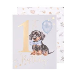 Wrendale Designs Wenskaart A Pawsome Day - 1st Birthday (Boy)