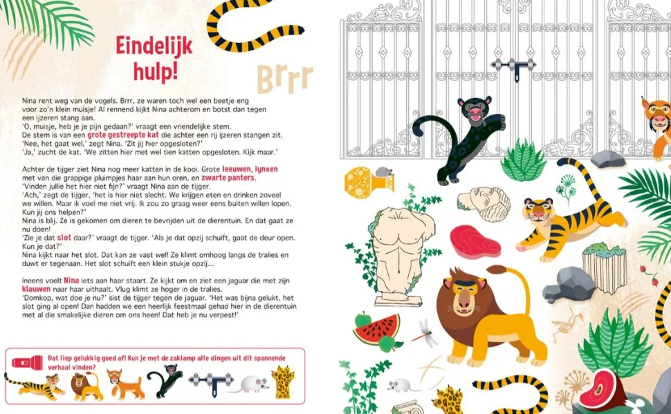 Zaklampboek Speuren in de dierentuin